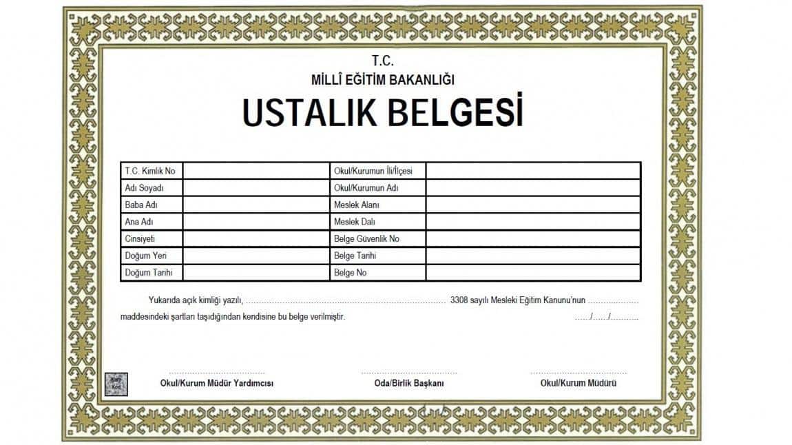 Ustalık Belgesi Nasıl Alınır?